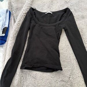 Black ribbed Zara top